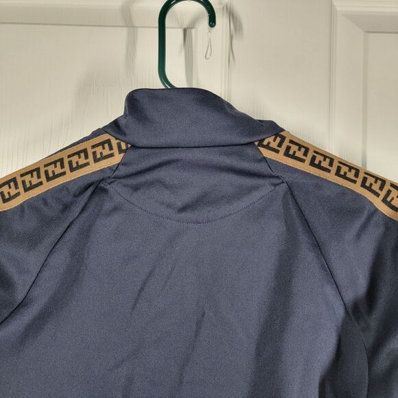 Fendi Kids Jacket and Pant Set Navy With Black & Brown Monogram Side Stripe EUC - Picture 6 of 16